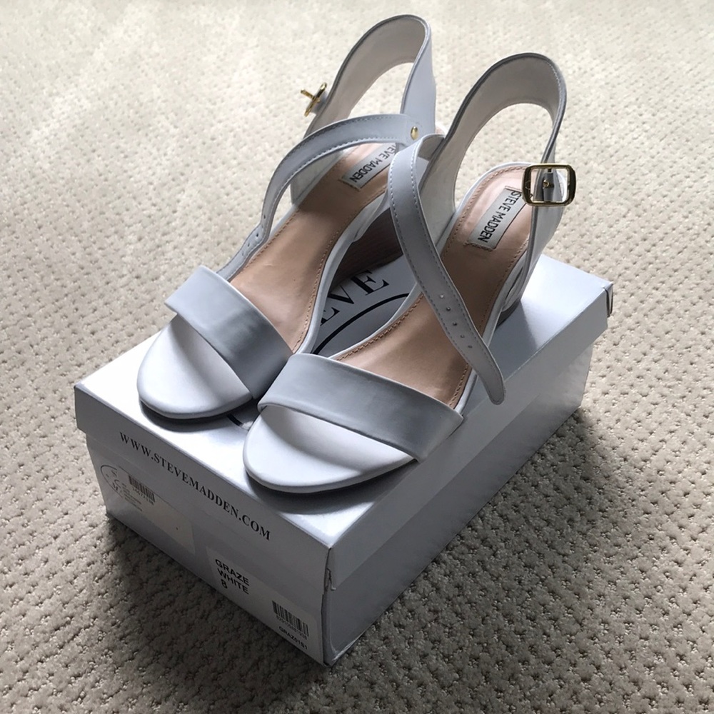 Steve Madden Graze White heels, 8